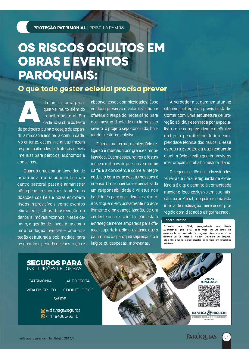 Artigo de Priscila Ramos publicado na Revista Paróquias